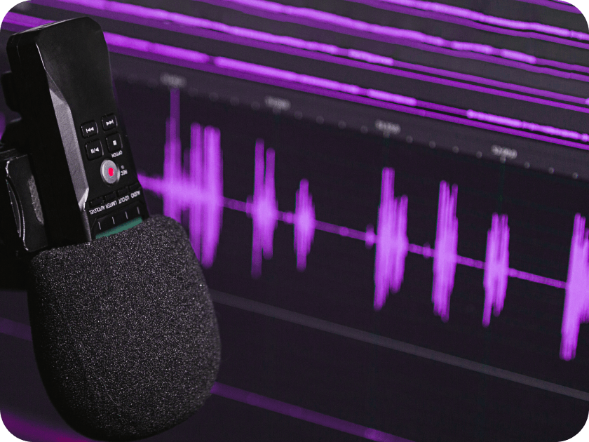 Podcast microphone and audio waveform for CDN built for podcasters and radio broadcasters