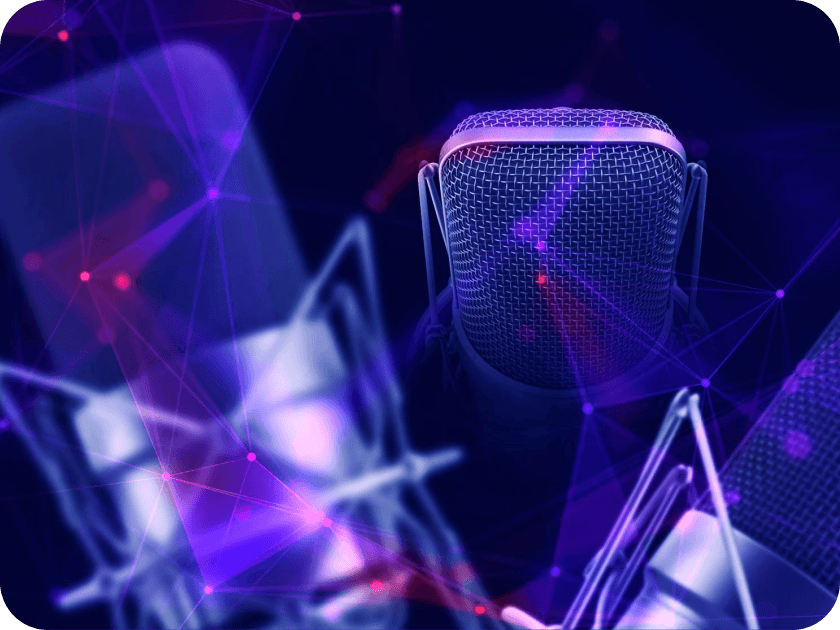 Professional microphone with digital network for podcast delivery and audio distribution