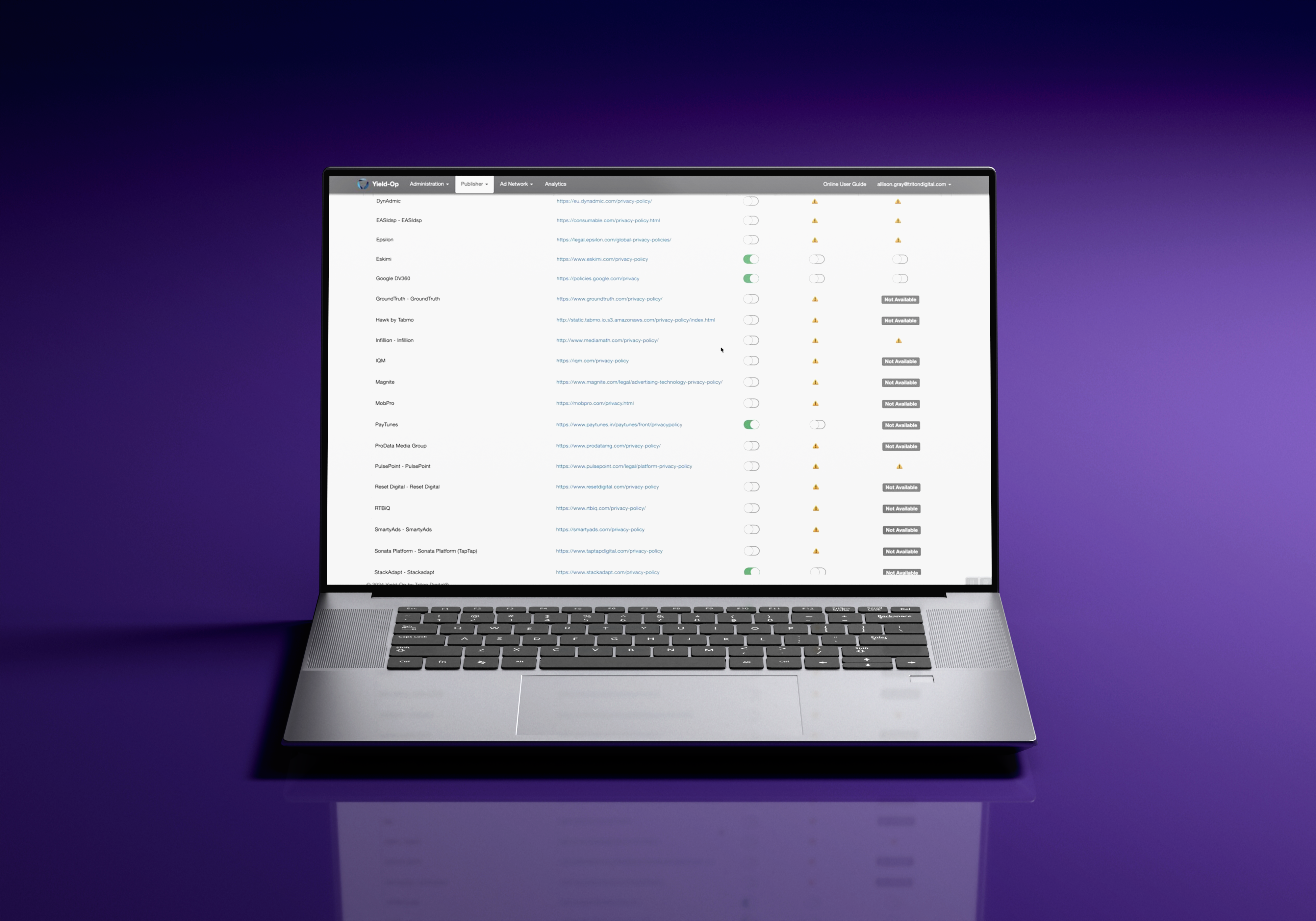 Triton audio marketplace interface